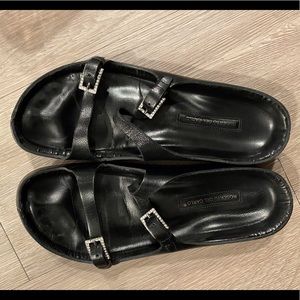 Roberto Del Carlo Black rhinestone Sandals